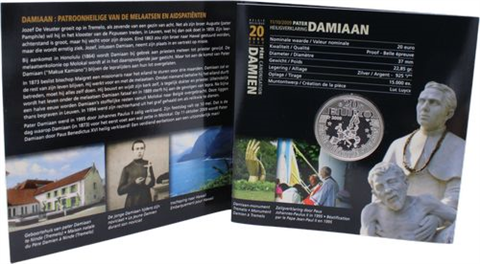 Belgien-20 Euro-2009-AGpp-Pater Damiaan-Folder