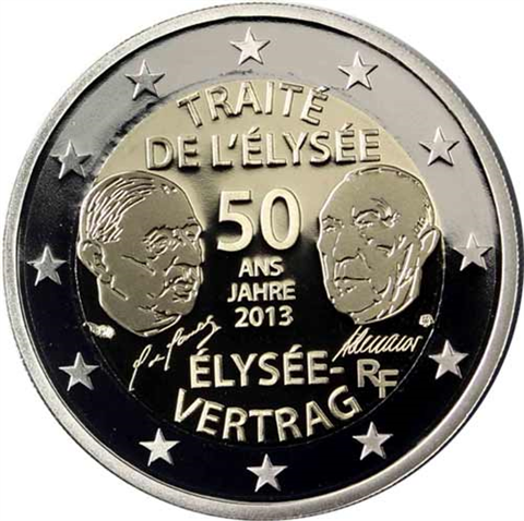 Frankreich-2-Euro-2013-PP-50-Jahre-Elysee-Vertrag-RS