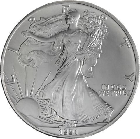 USA-1 Dollar-1991-AGstgl-Silver Eagle-RS