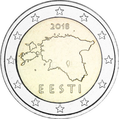 Kursmünzen Estland 2 Euro 2018 Landkarte Sondermünzen Zubehör 