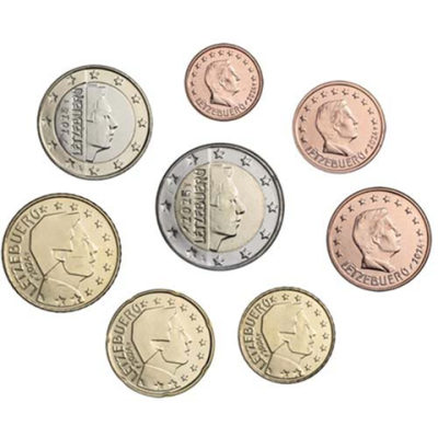 Luxemburg-1-Cent---2-Euro-2025-Kursmünzen-lose-RS