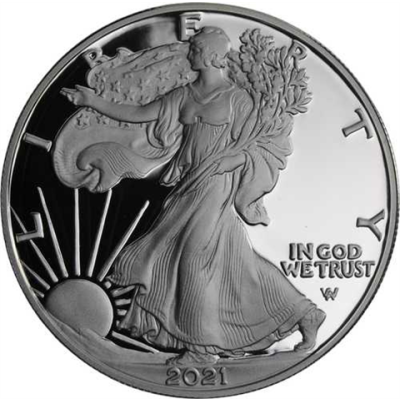 USA-1 Dollar-2021-AGpp-Silver Eagle neues Designe-RS
