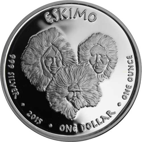 Alaska Jamul-1 Dollar-2015-AGpp-Polar Bär- Eskimo-RS