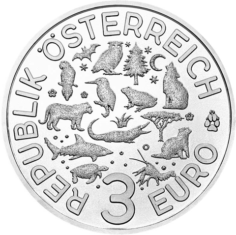 Österreich 3 Euro 2017 Tier-Taler Eisvogel I