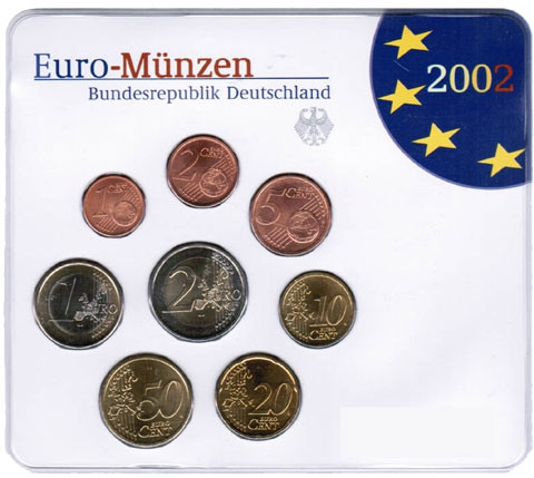 Deutschland KMS original Kursmünzensätze 2002 im Folder Stempelglanz bestellen Münzhändler