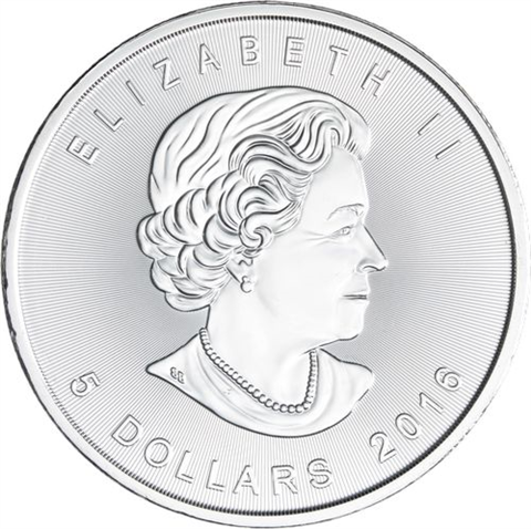 Kanada-5 Dollar-2016-AGstgl-Maple Leaf- Farbe vergoldet-RS
