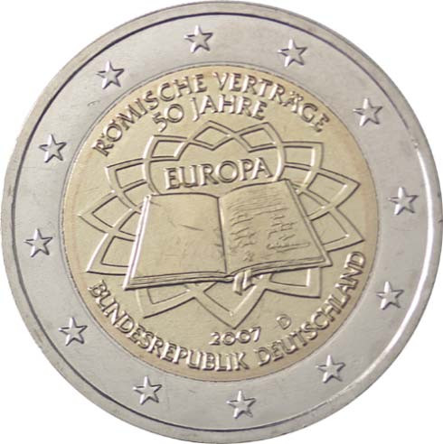 Deutschland 2 Euro 2007 bfr. Römische Verträge im Satz A - J