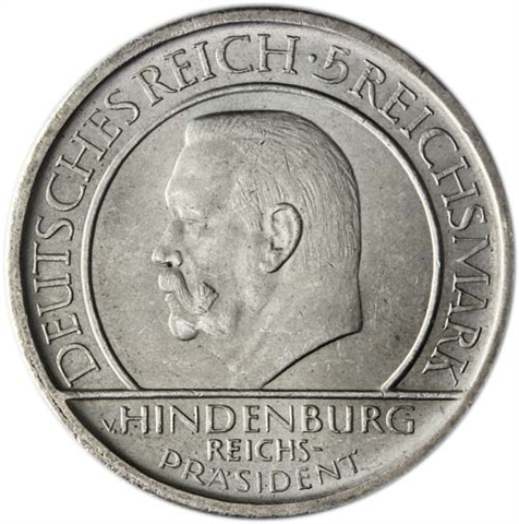 Jäger-341-5-Reichsmark-1929-Schwurhand-Hindenburg-Reichsverfassung-VS