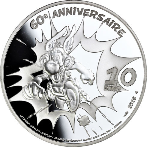 Frankreich 10 Euro 2019 PP 60 Jahre Asterix - Adrenaline, Tochter des Vercingetorix VS