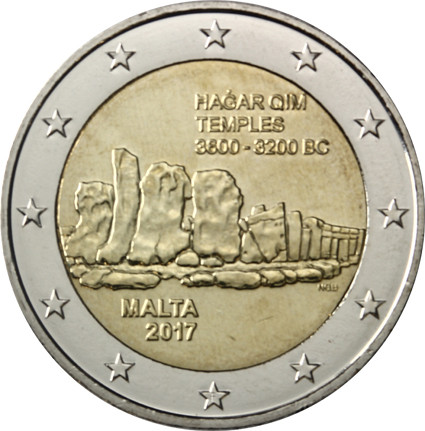 Malta 2 Euro Sondermünze Hagar Qim mit Mzz. F 2017 