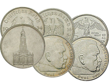 Original Reichsmark Silber Hindenburg , Garnisonskirche 