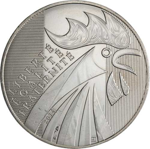 Frankreich-10 Euro-2014-AGstgl-Gallischer Hahn-RS