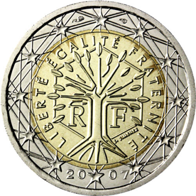 Frankreich-2Euro-2007-Lebensbaum-RS
