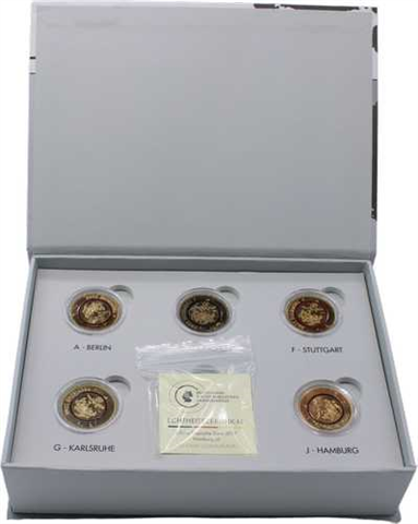 Deutschland-5x5Euro-2017-Stgl-Tropische Zone-Vergoldet-Etui front