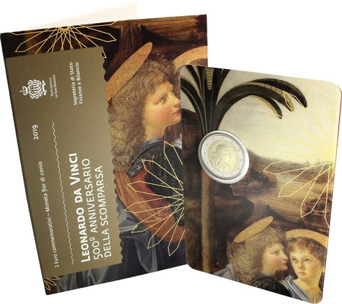 2 Euro Gedenkmünze Leonardo da Vinci 2019 aus San Marino online bestellen