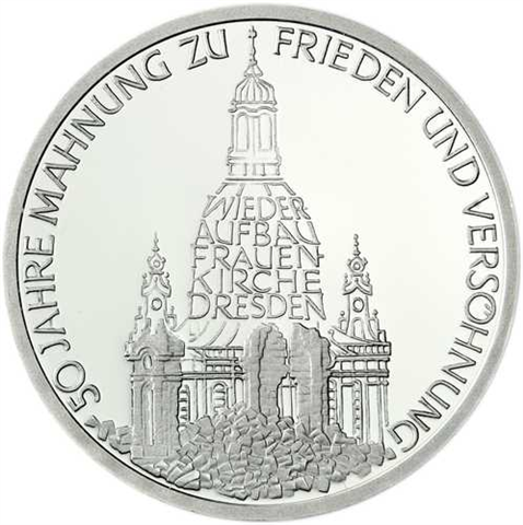 Deutschland 10 DM Silber 1995 Stgl.Frauenkirche in Dresden II (2)