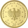 1/8 Oz Goldmünze Nachtigall - Deutschland 20 Euro Gold 2016 Mzz. F 