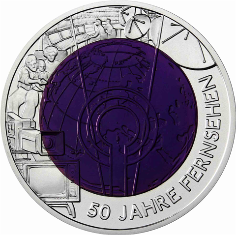 Österreich 25 Euro 2005 Hgh Silber Niob - 50 Jahre Fernsehen I