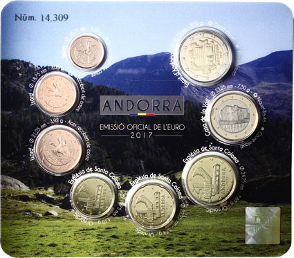 Euro Kursmünzensatz aus Andorra von 2017