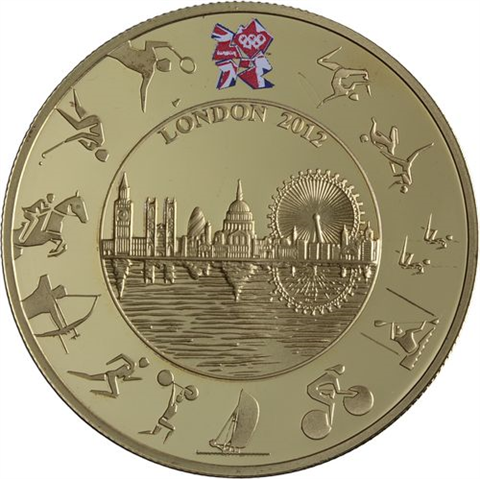 Großbritannien-5Pfund-2012-AGplattiert-LondonOlympic-Etui