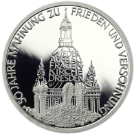 Deutschland 10 DM Silber 1995 PP Frauenkirche in Dresden I (1)