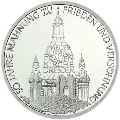 Deutschland 10 DM Silber 1995 Stgl.Frauenkirche in Dresden II (2)