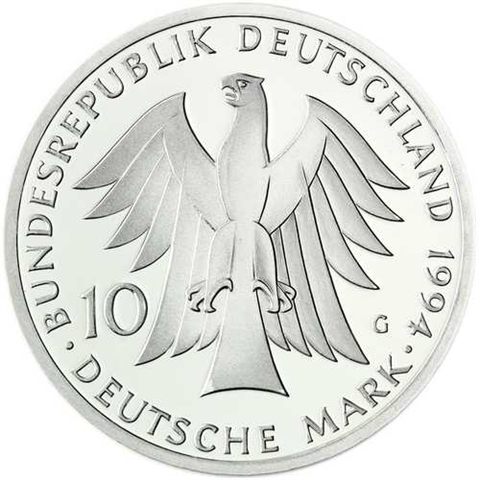 Deutschland 10 DM Silber 1994 Stgl.  Johann Gottfried Herder I (1)