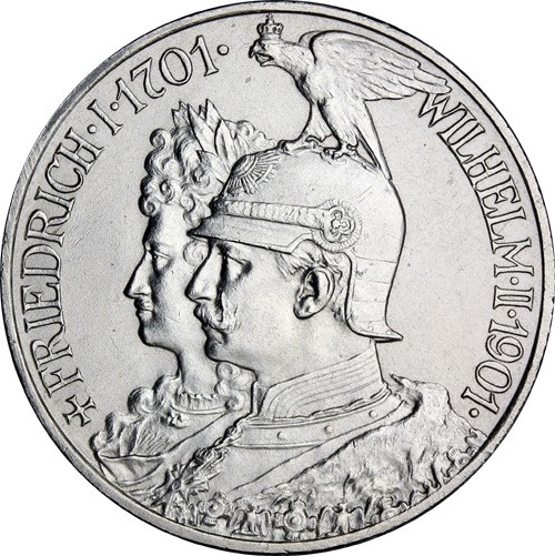 Jäger 105 Preussen 2 Mark 1901 Sehr Schön 200 Jahre Königreich I