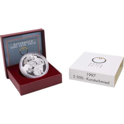 Österreich-500Schilling-1997-AGpp-Kunstschmied-Etui