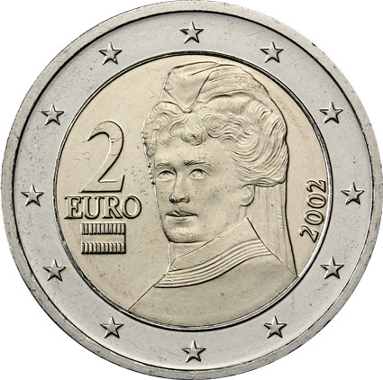 Österreich 2 Euro 2002 bfr. Berta von Suttner