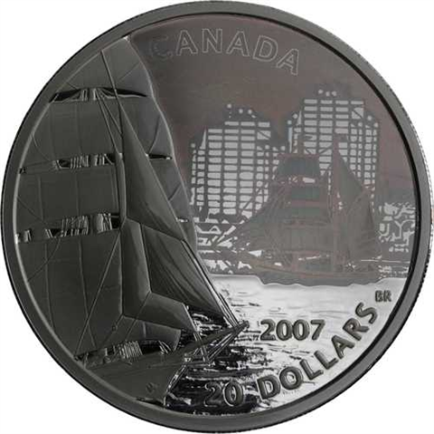 Kanada-20 Dollar-2007-AG-Hologramm-Schiff-RS