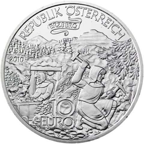 Österreich-10-Euro-2010-Silber-bfr-Erzberg-in-der-Steiermark-RS