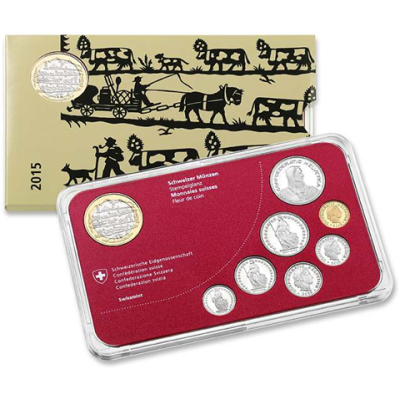 Schweiz Kurssatz 2015 mit 10 Fr Alpabzug Stgl