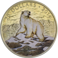 Kanada-20 Dollar-2014-AG-Polar Bear-Farbe-RS