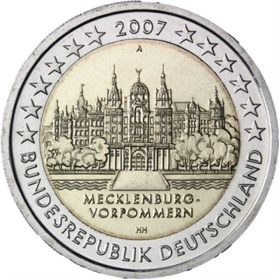 Deutschland-2Euro-2007-Schloss-Schwerin-MünzzeichenA-RS