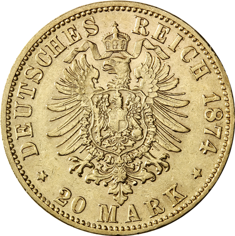 J. 194 Bayern 20 Mark 1873 D 1