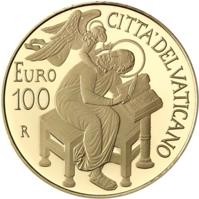 Vatikan-100-Euro-2015-PP-die-Evangelisten-Matthäus1