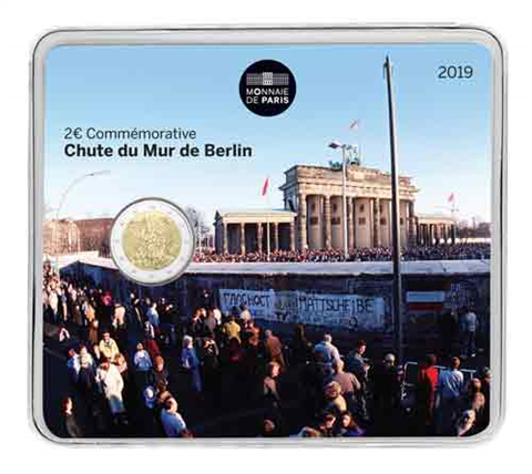 Frankreich-2-Euro-Coincard-Stgl-Mauerfall-2019-