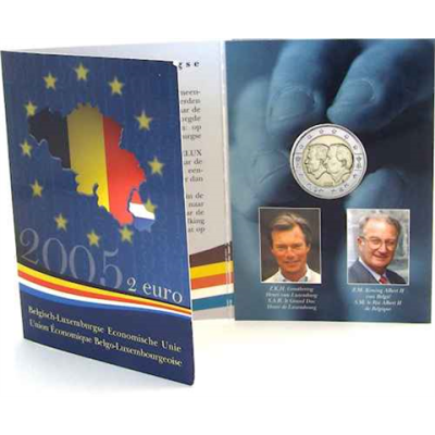 Belgien 2 Euro 2005 Wirtschaftsunion im Blister