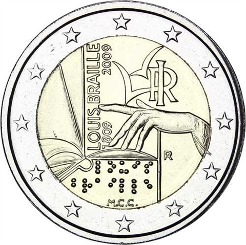 Italien-2Euro-2009-stgl-Braille-Blister
