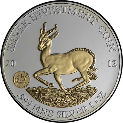 Gabun-1000 Francs-2012-AGstgl-vergoldet-Springbock-RS