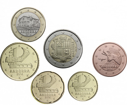 Andorra 3,85 Euro  2014 bfr.  Kursmünzen 