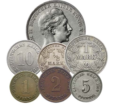 Kaiserreich-1908-Kleinmünzen-Satz