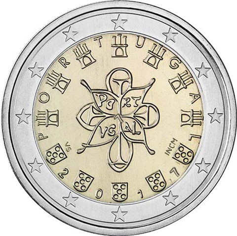 Portugal-2-Euro-2017-Kursmünze-Königssiegel-RS