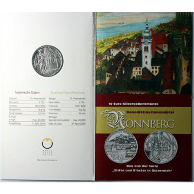 Österreich-10-Euro-2006-Silber-Hgh-Nonnberg-Folder