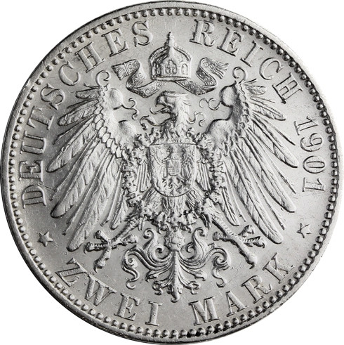 J.105 2 Mark Silber Königreich Preußen 200 Jahre Königreich 