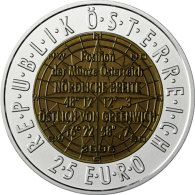 Österreich-25Euro-2006-Hgh-Silber-Niob-Europäische-Satellitennavigation-I