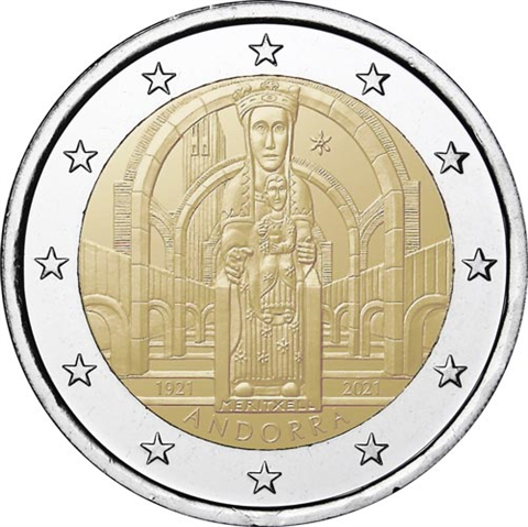 Andorra-2-Euro-2021-Krönung-madonna-dame-metrixell-I