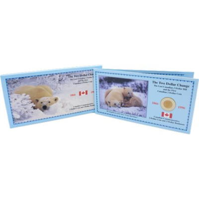 Kanada-2x2Dollar-1996-Eisbär-Two Dollar Change-Folder