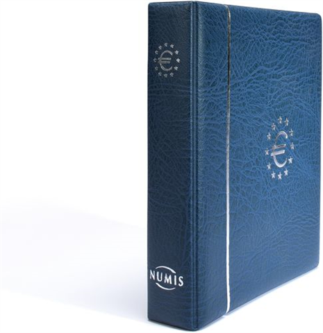 329334 - numis-ringbinder-inkl-7-huellen-fuer-21x-euro-kursmuenzensaetze-blau